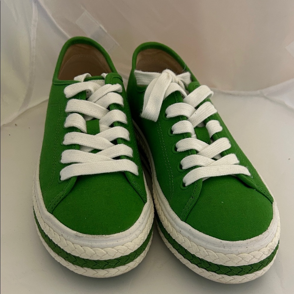 Kate Spade Green Sneakers with White Accents